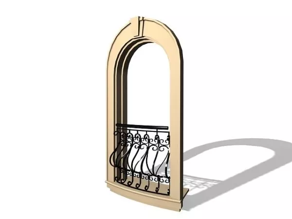 Window Wrought Iron Railing 3d model Window Wrought Iron Railing 3d model