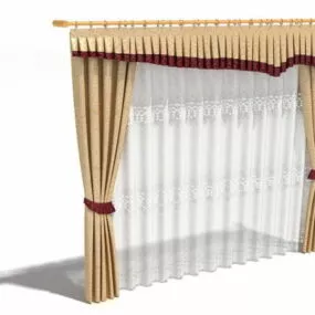 Door Window Treatment Drapes 3d model