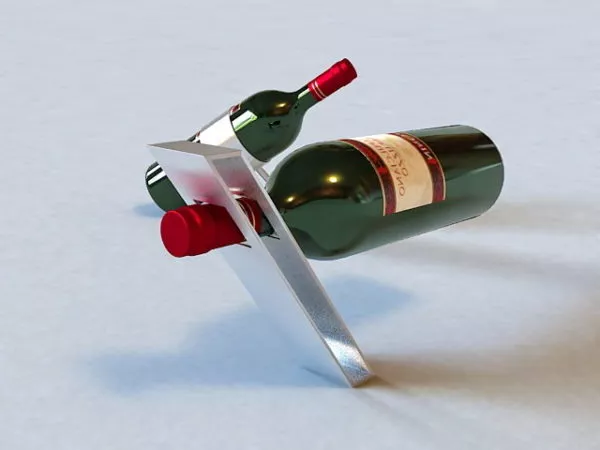 Home Wine Bottle On Rack 3d model Home Wine Bottle On Rack 3d model