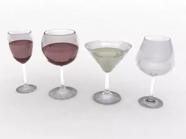 Kitchen Wine Glasses 3d model Kitchen Wine Glasses 3d model