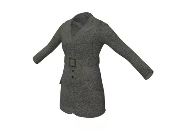 Fur Coat With Hanger Stand 3d model