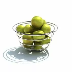 Kitchen Wire Fruit Bowl 3d model
