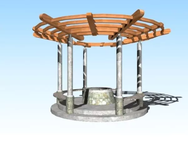 Vintage Water Well 3d model