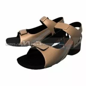 Woman Fashion Leather Sandal 3d model
