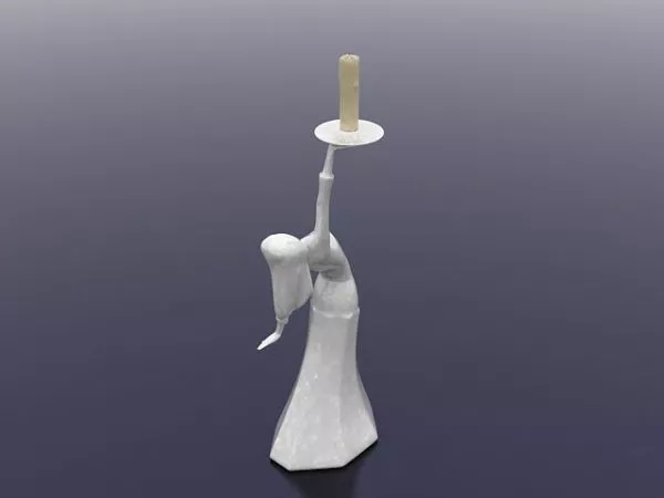 Candlestick Light With Angel Sculpture 3d model