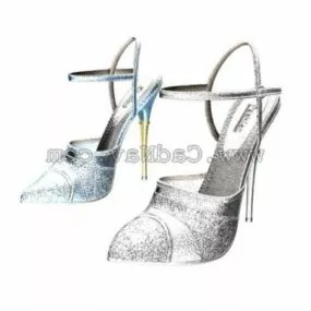 Women Crystal High Heel Shoes Fashion 3d model