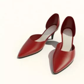 Women Leather Dress Shoes 3d model