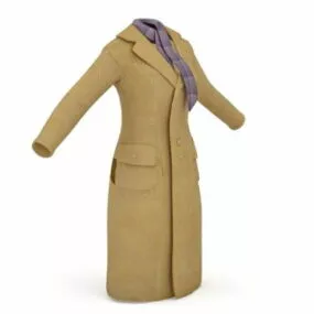 Fashion Women Overcoat 3d model