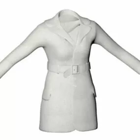 Women Fashion Duffle Coat 3d model