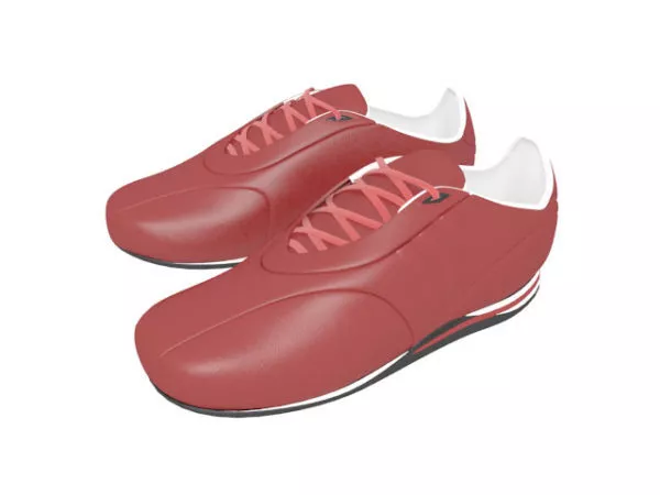 Women Red Color Athletic Shoes 3d model Women Red Color Athletic Shoes 3d model
