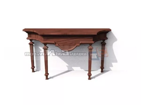 Console Desk Carved Frame 3d model