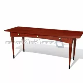 Antique Wooden Office Writing Desk 3d model