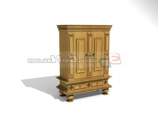 Wood Cabinet Console Table 3d model Wood Cabinet Console Table 3d model