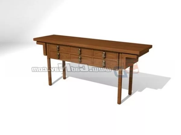 Classic Chinese Console Desk Carved Frame 3d model