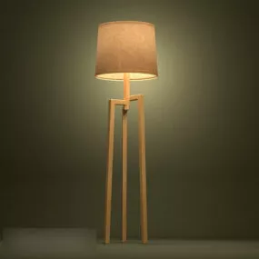 Wooden Modern Floor Lamp Design 3d model