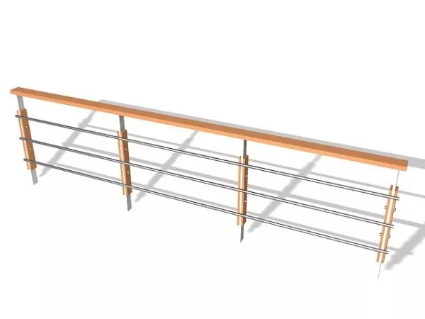 Chinese Handrail Column Wooden Style 3d model