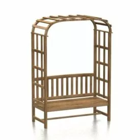 Outdoor Wooden Arbor Bench 3d model