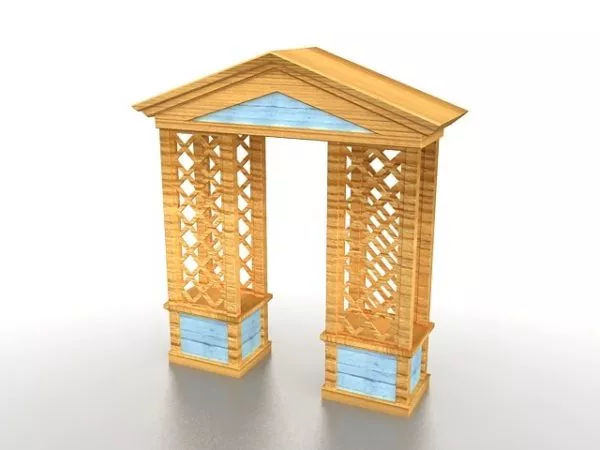 Iron Gate With Decoration Floral 3d model