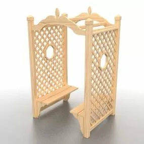 Wooden Arbor Bench 3d model