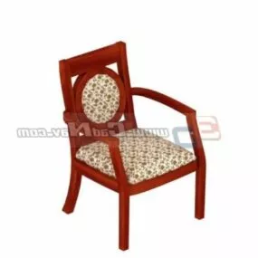 Wood Armed Banquet Chair 3d model