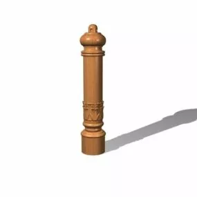 Wooden Banister Topper Decoration 3d model