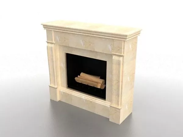 Marble Fireplace With Mirror 3d model
