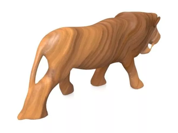 Wooden Carving Lion Statue 3d model Wooden Carving Lion Statue 3d model
