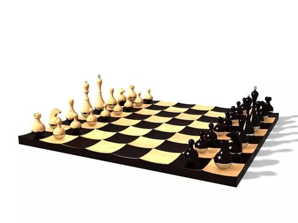 Chess Game Red Table 3d model