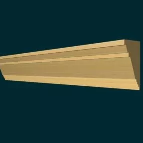 Simple Wood Cove Molding Decoration 3d model