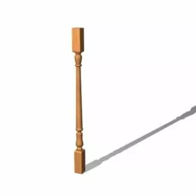 Wood Deck Spindle Decoration 3d model