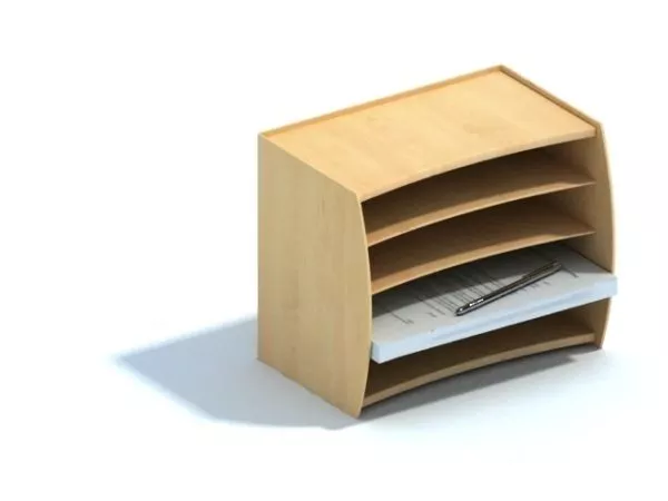 Office Wood Desktop File Holder 3d model Office Wood Desktop File Holder 3d model