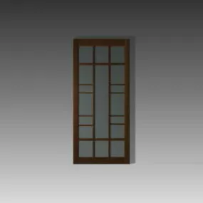 Interior Wooden Door With Glass Inserts 3d model
