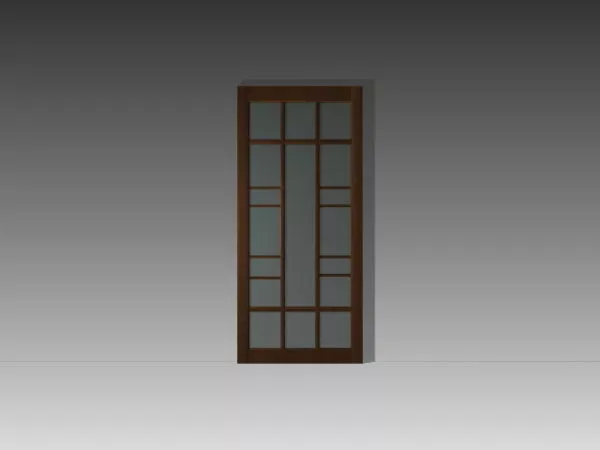 Interior Wooden Door With Glass Inserts 3d model Interior Wooden Door With Glass Inserts 3d model