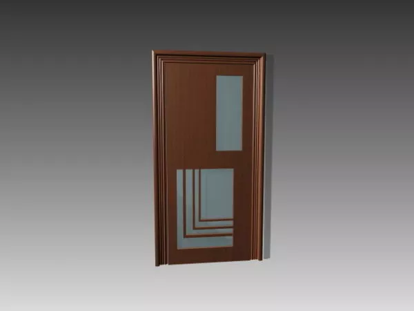 Wooden Door Glass Insert Style 3d model Wooden Door Glass Insert Style 3d model