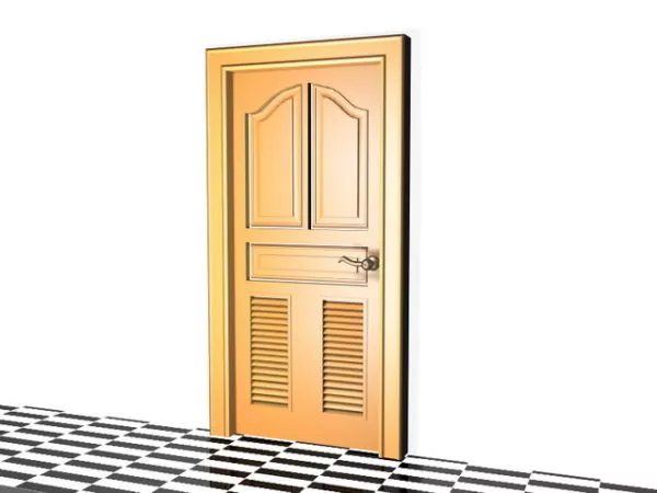 Home Wood Door With Louvers 3d model Home Wood Door With Louvers 3d model