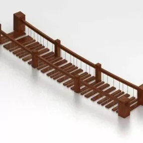 Garden Wooden Drawbridge 3d model