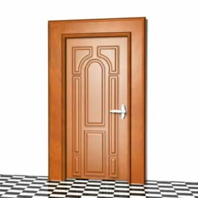 Wood Entry Home Door 3d model
