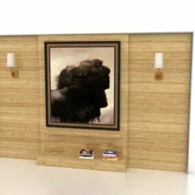 Wooden Wall For Home Living Room 3d model