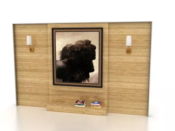 Wooden Wall For Home Living Room 3d model Wooden Wall For Home Living Room 3d model