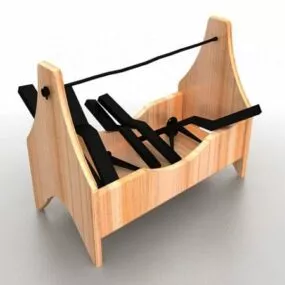 Wooden Fireplace With Accessories 3d model
