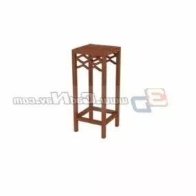 Antique Wooden Flower Rack 3d model