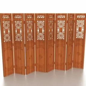 Wood Folding Screen 3d model