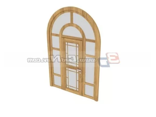 Wood Frame Design Glass Partition Door 3d model Wood Frame Design Glass Partition Door 3d model
