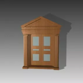 Antique Wooden Front Door 3d model