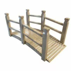 Park Wooden Garden Bridge 3d model