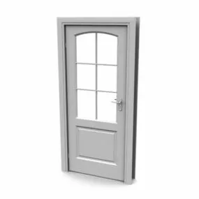 Wood Glass Door Furniture 3d model