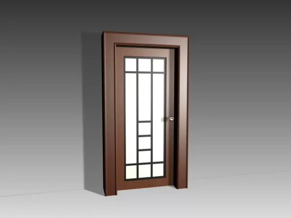 Wooden Grille Glass Door Design 3d model Wooden Grille Glass Door Design 3d model