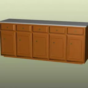 Wooden Kitchen Cabinets 3d model