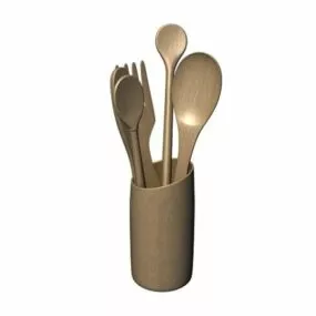 Kitchen Wooden Utensils 3d model