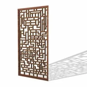 House Wooden Lattice Screen Panel 3d model